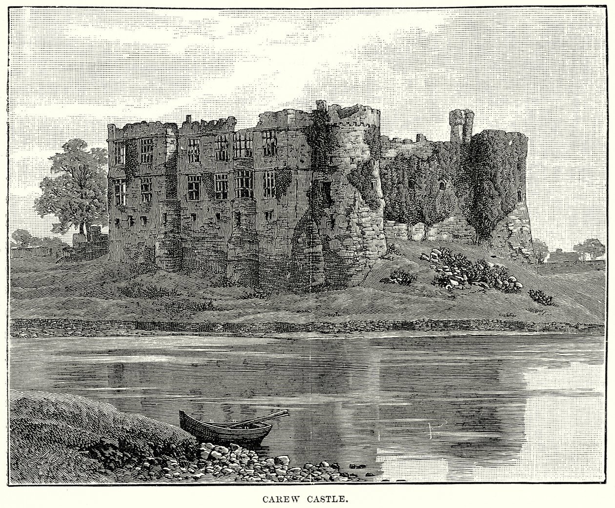 Castelo de Carew (gravura) de English School