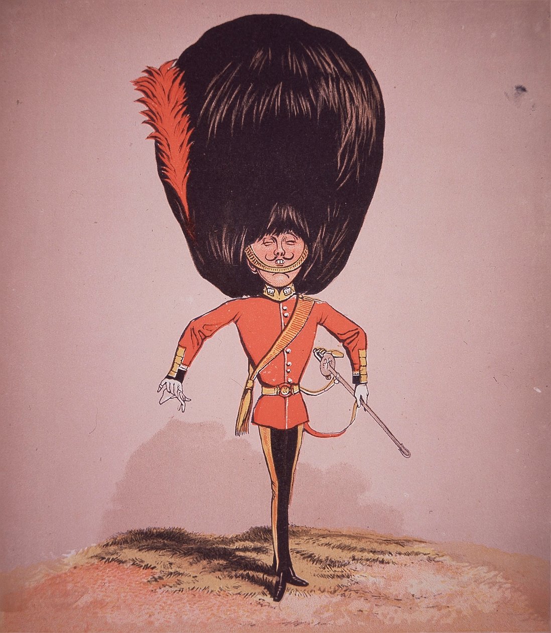 Caricatura de Oficial da Guarda do Coldstream, de "Army and Navy Drolleries", pelo Major Seccombe de English School