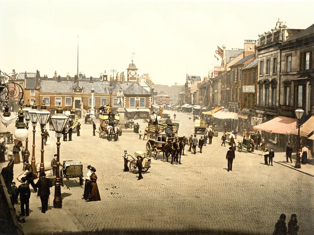 Carlisle Market Place (foto colorida à mão) de English School