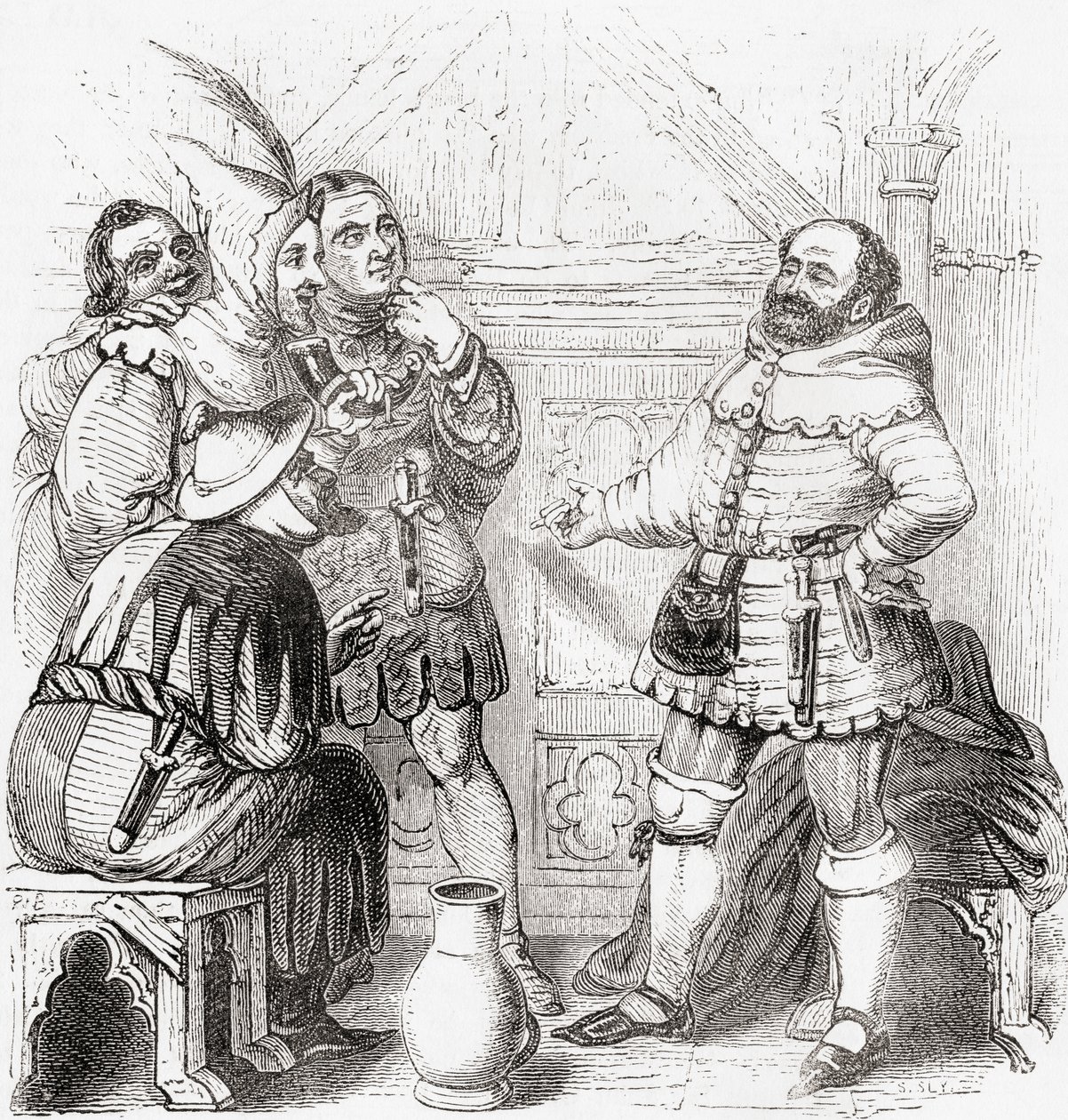 Carpinteiro, armarinho, tecelão, tintureiro e fabricante de tapeçarias da velha Inglaterra: A Pictorial Museum, pub. 1847 de English School