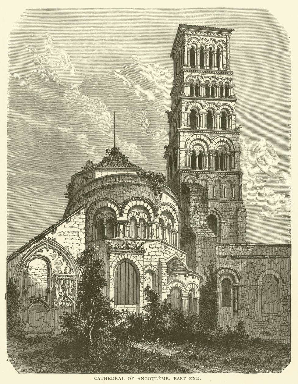 Catedral de Angouleme, extremo leste (gravura) de English School