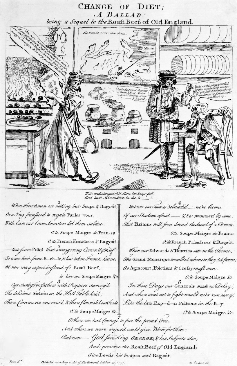 Mudança de Dieta, Uma Balada, 1757 de English School
