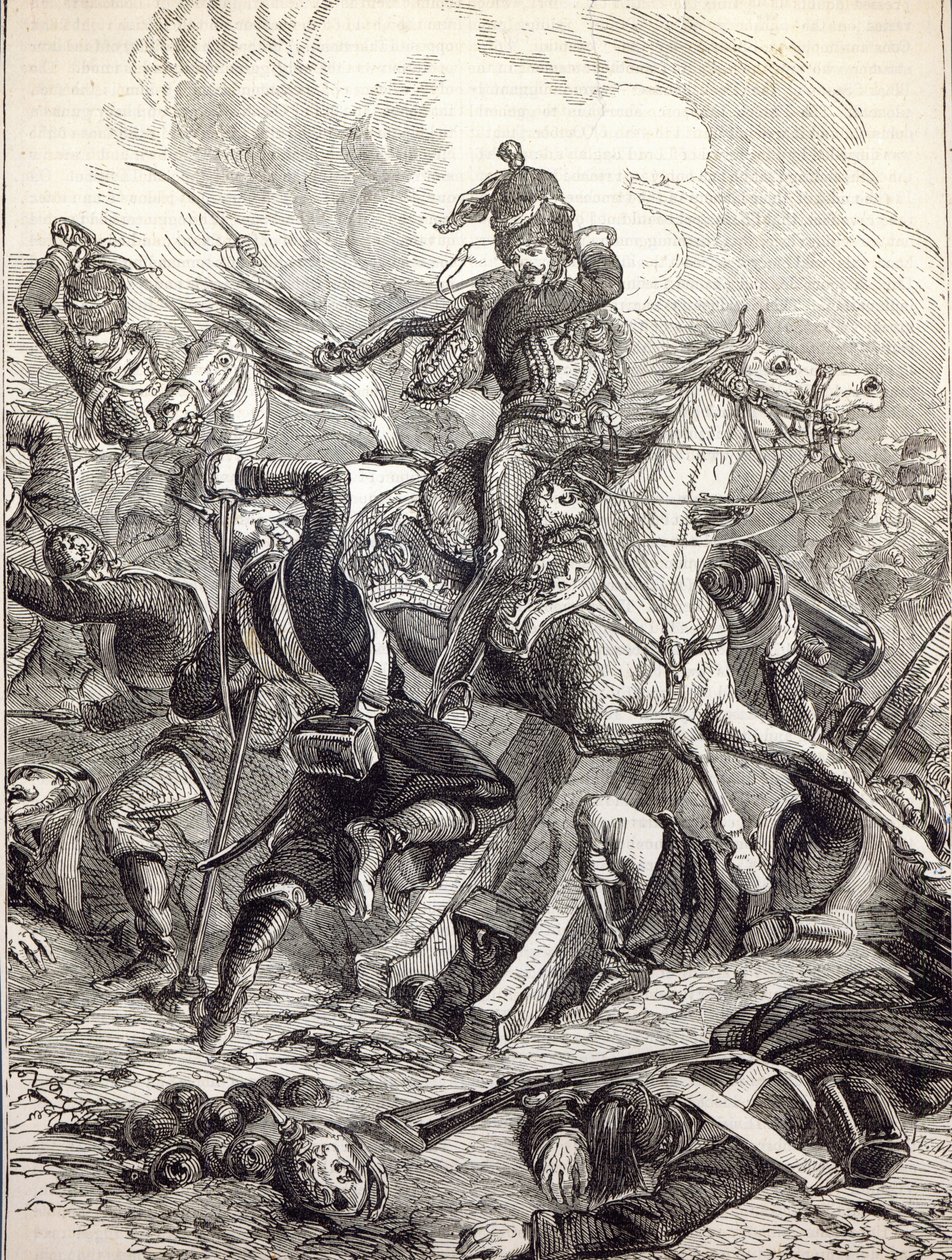 Carga da Brigada Ligeira, ilustração de &39;História Ilustrada de Cassell da Inglaterra&39; de English School