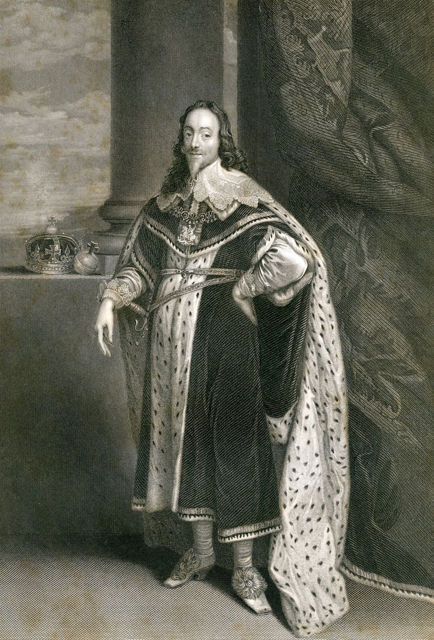 Carlos 1º, gravado por F. Holl depois de Van Dyck, século XIX de English School
