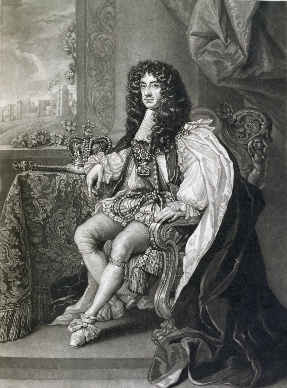 Carlos II (1630-85), gravado por Charles Turner (1773-1857) de English School