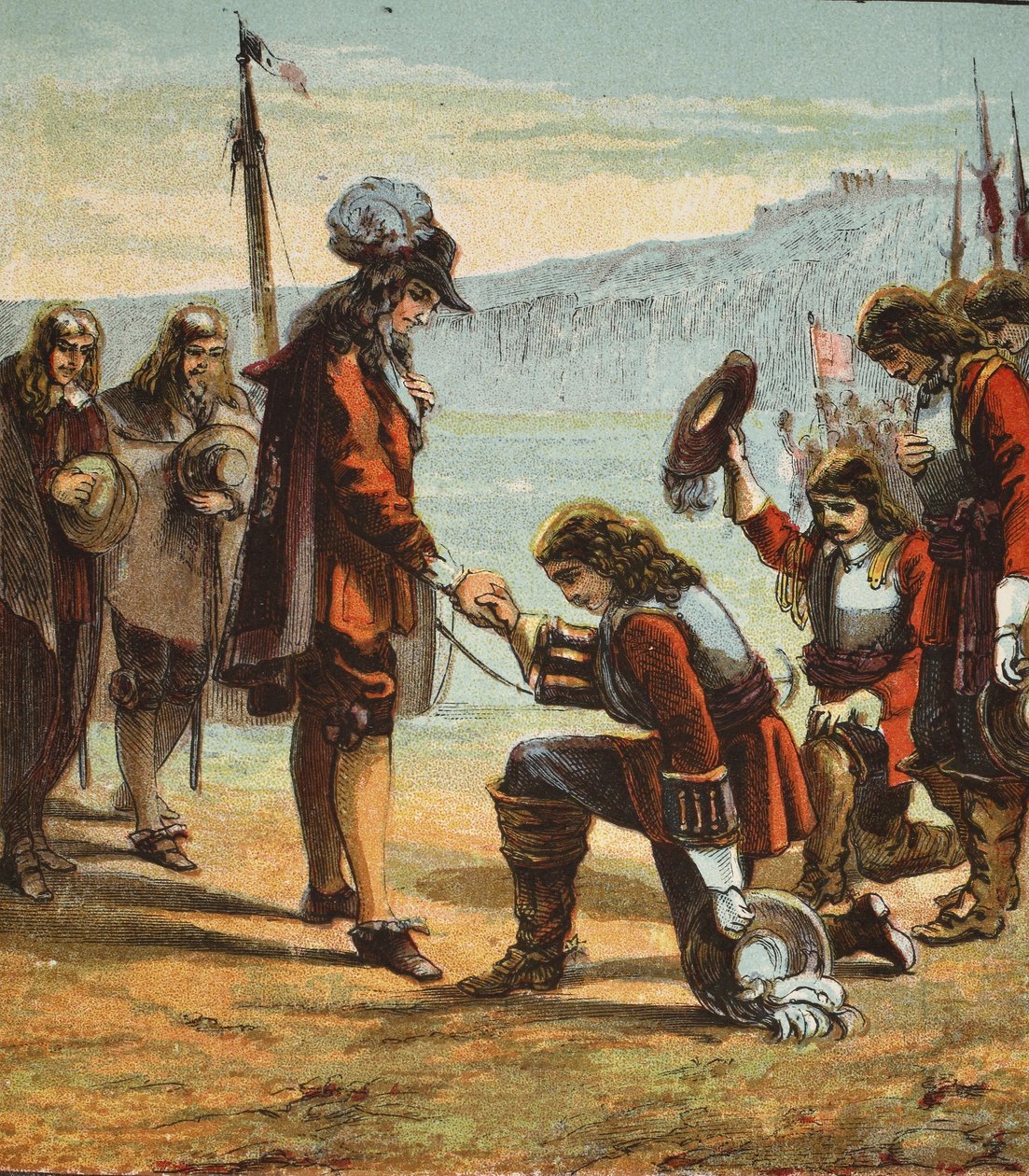 Charles II e General Monk, pub. 1890 de English School