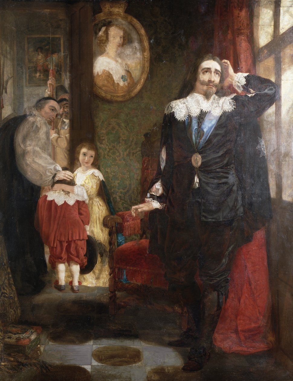 Charles I despedindo-se dos seus filhos (óleo sobre tela) de English School