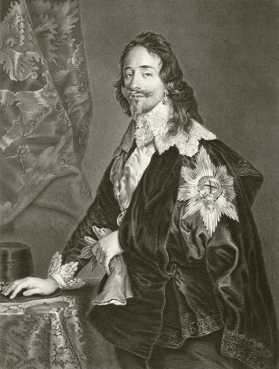 Charles I, de "A História Nacional e Doméstica da Inglaterra", de William Hickman Smith Aubrey (1858-1916) publicou Londres, c.1890 de English School
