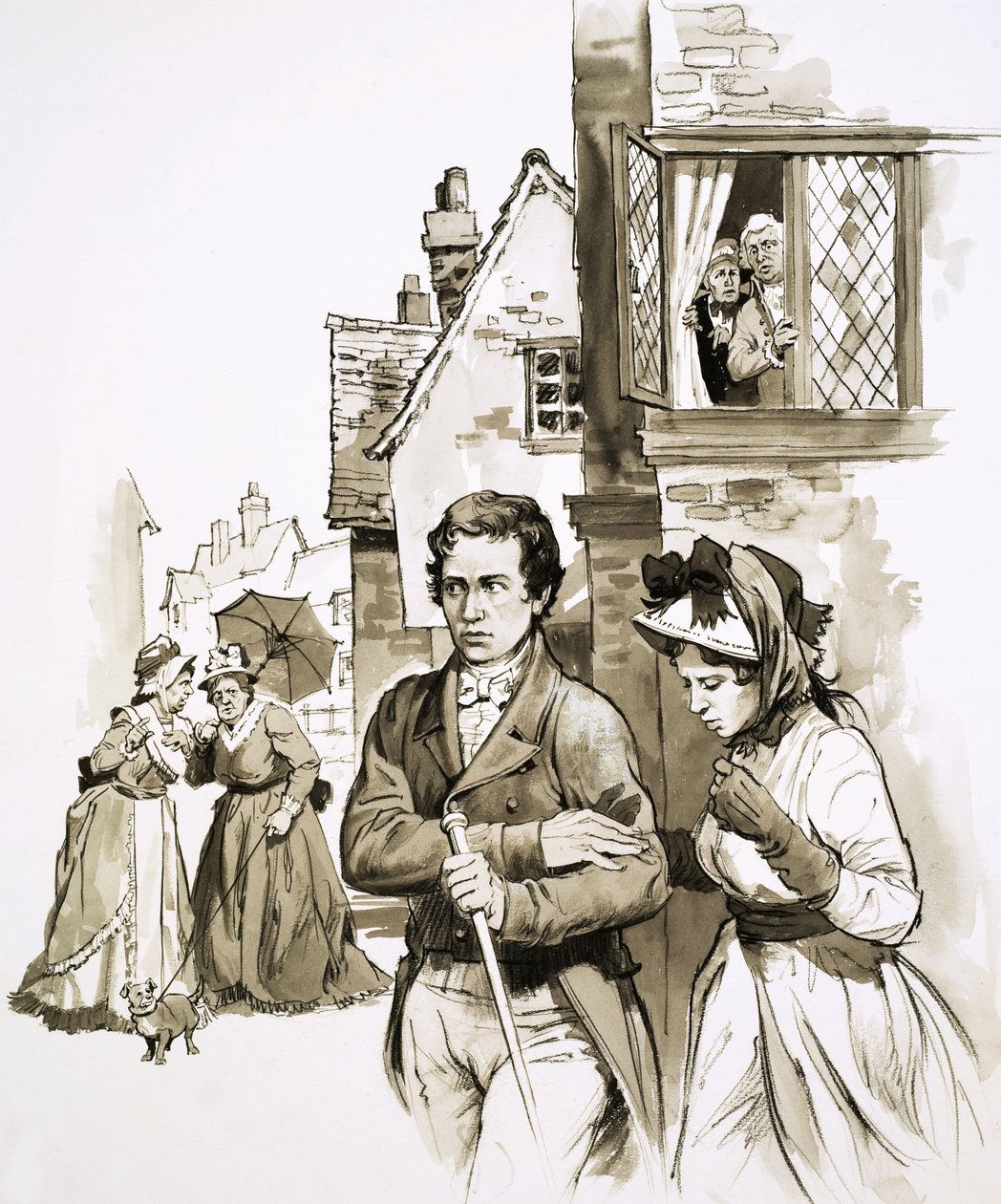Charles Lamb e a sua irmã foram levados de um alojamento para outro por mexeriqueiros locais de English School