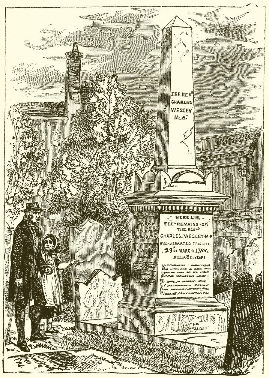 Charles Wesley, lápide (gravura) de English School