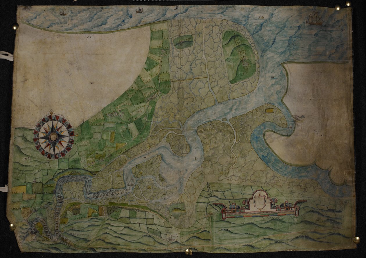 Mapa do curso do rio Medway de Rochester a The Nore de English School