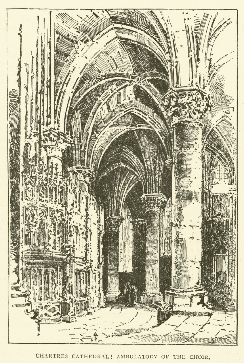 Catedral de Chartres, Ambulatório do Coro (gravura) de English School