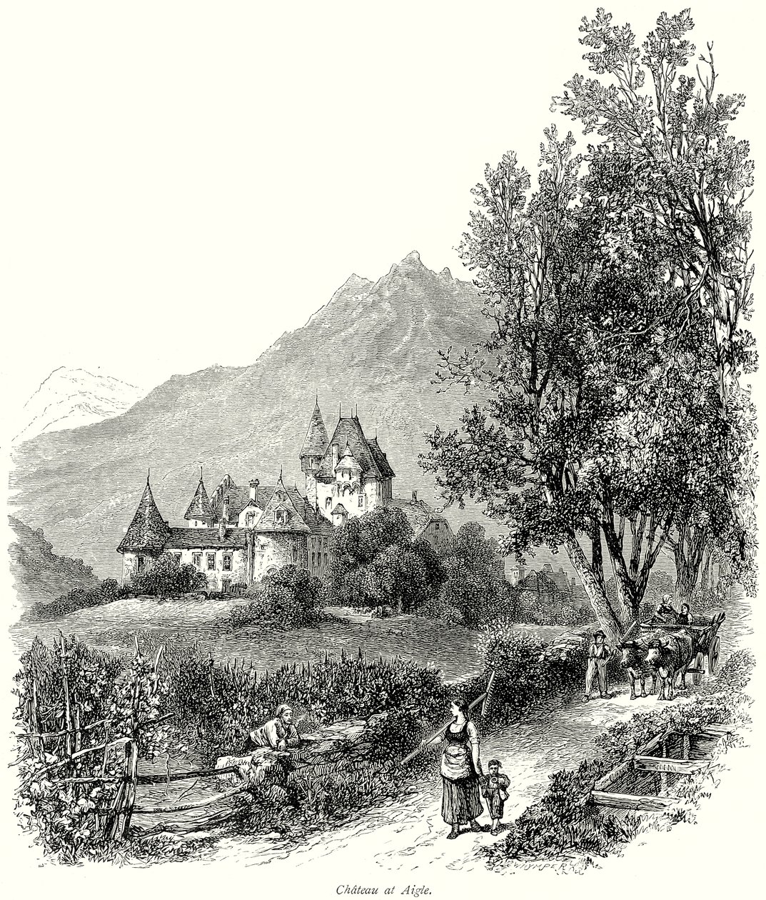 Castelo de Aigle (gravura) de English School