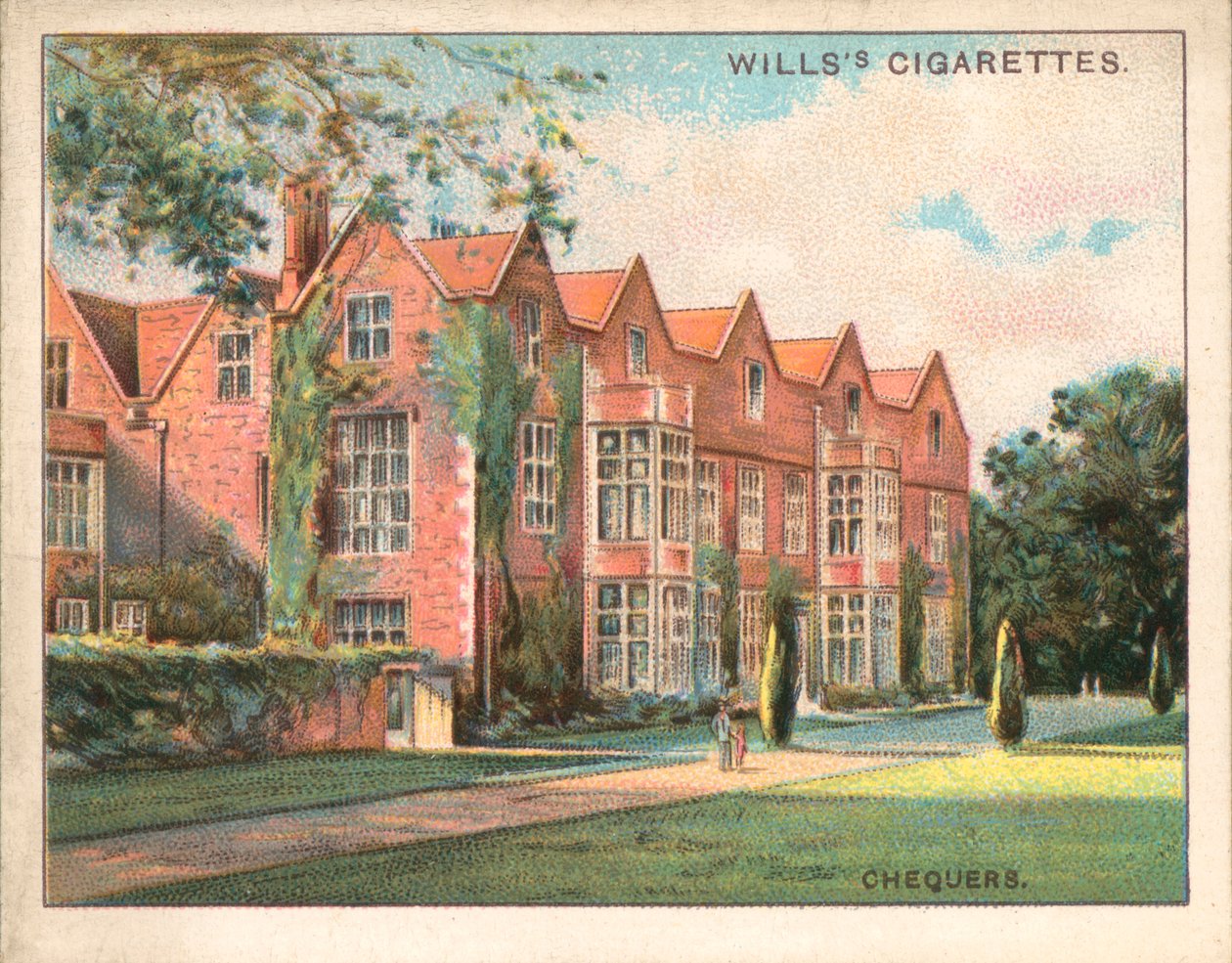 Chequers, Buckinghamshire (litografia a cores) de English School
