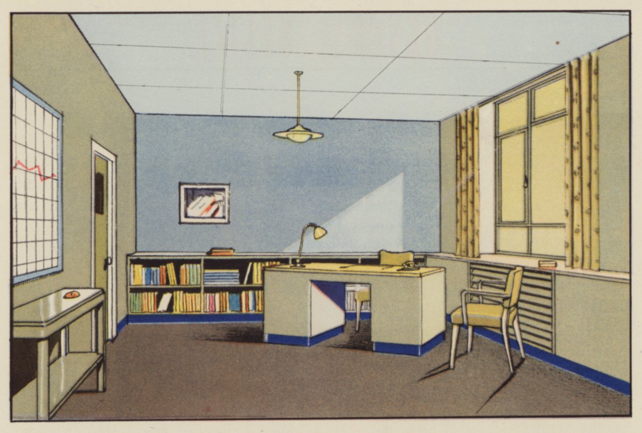 Chefe do Gabinete de Vendas (litografia a cores) de English School