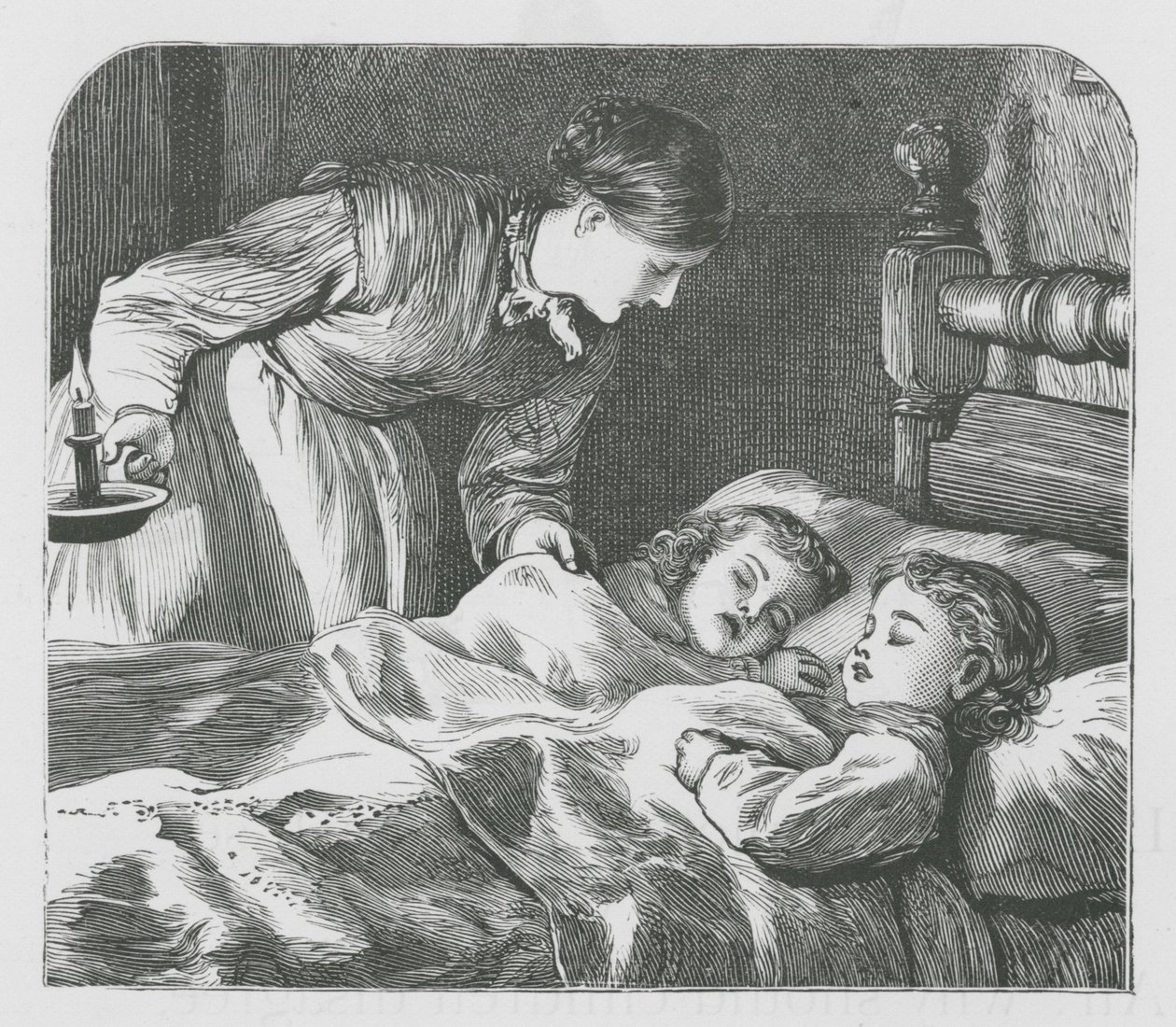 Crianças a dormir (gravura) de English School