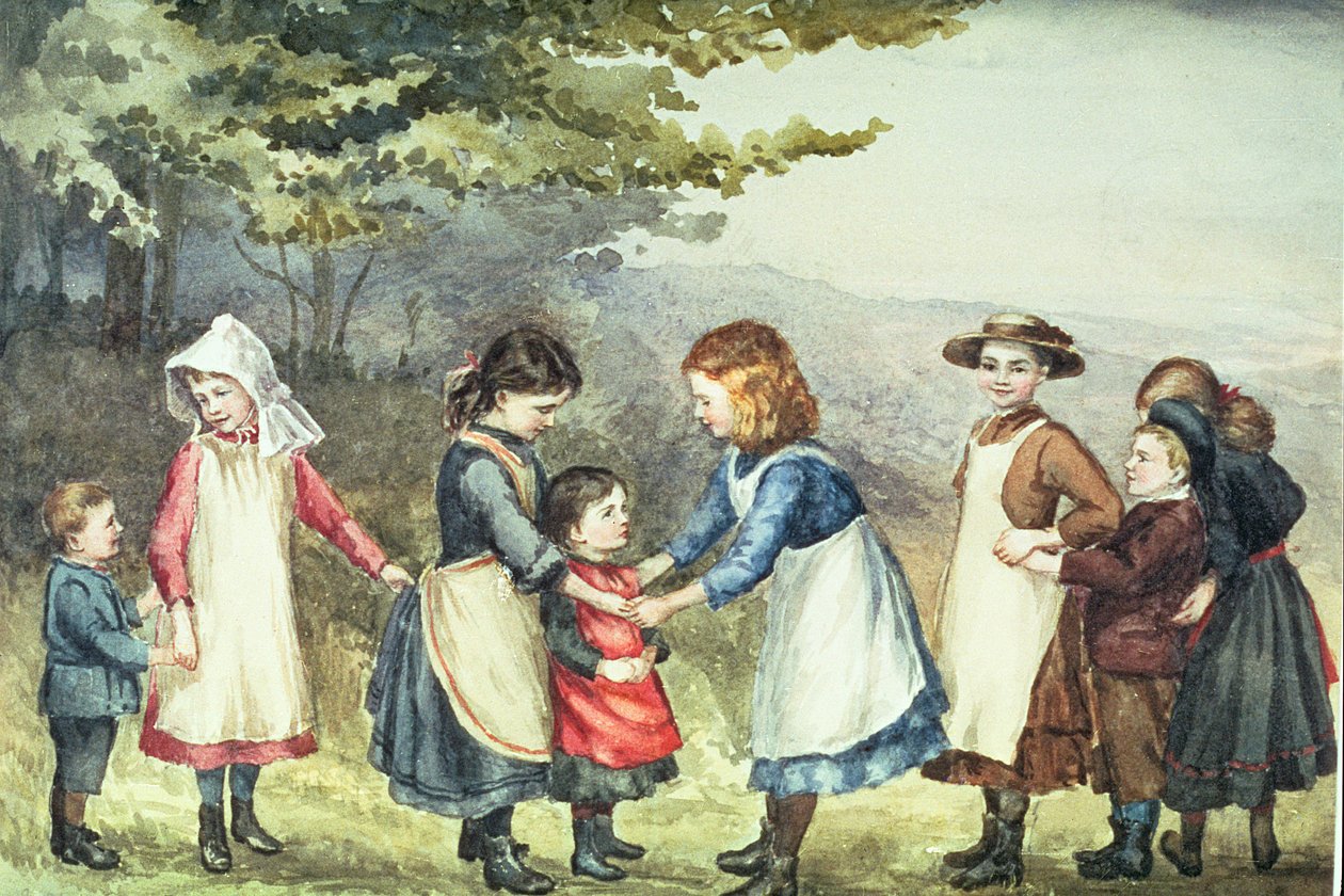 Jogos Infantis, c.1880 (wc no papel) de English School