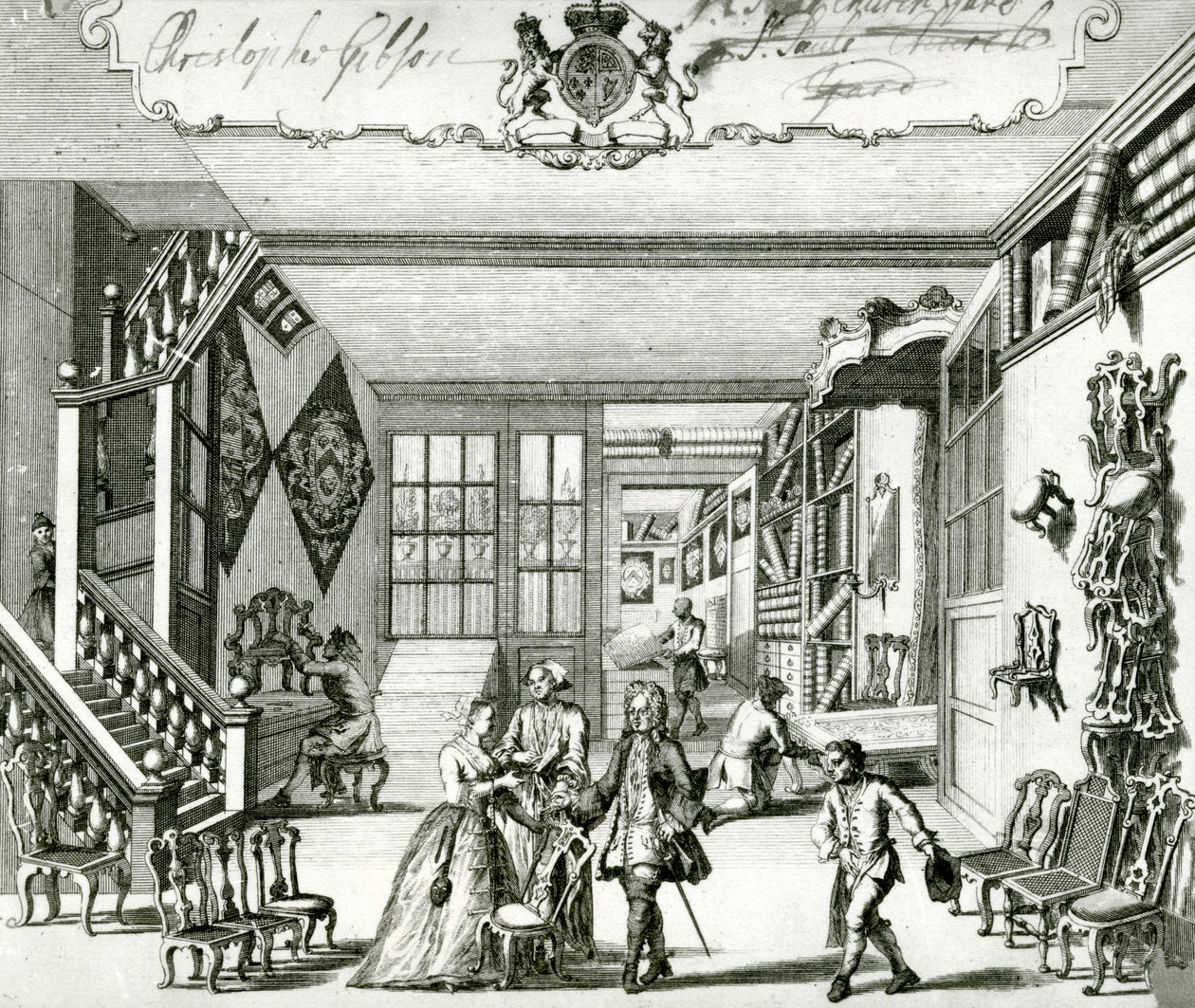 Christopher Gibson, fabricante de móveis (gravura) de English School