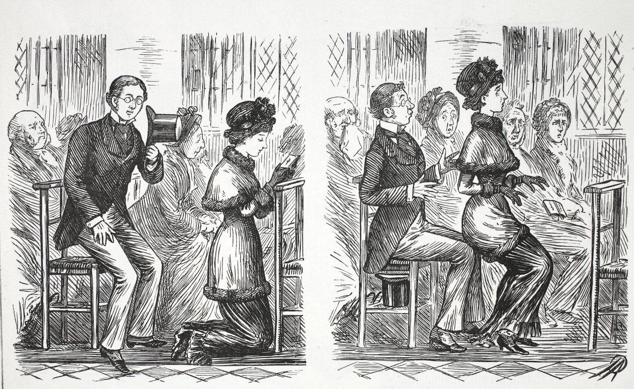 Maneiras da igreja, ilustração de soco de English School