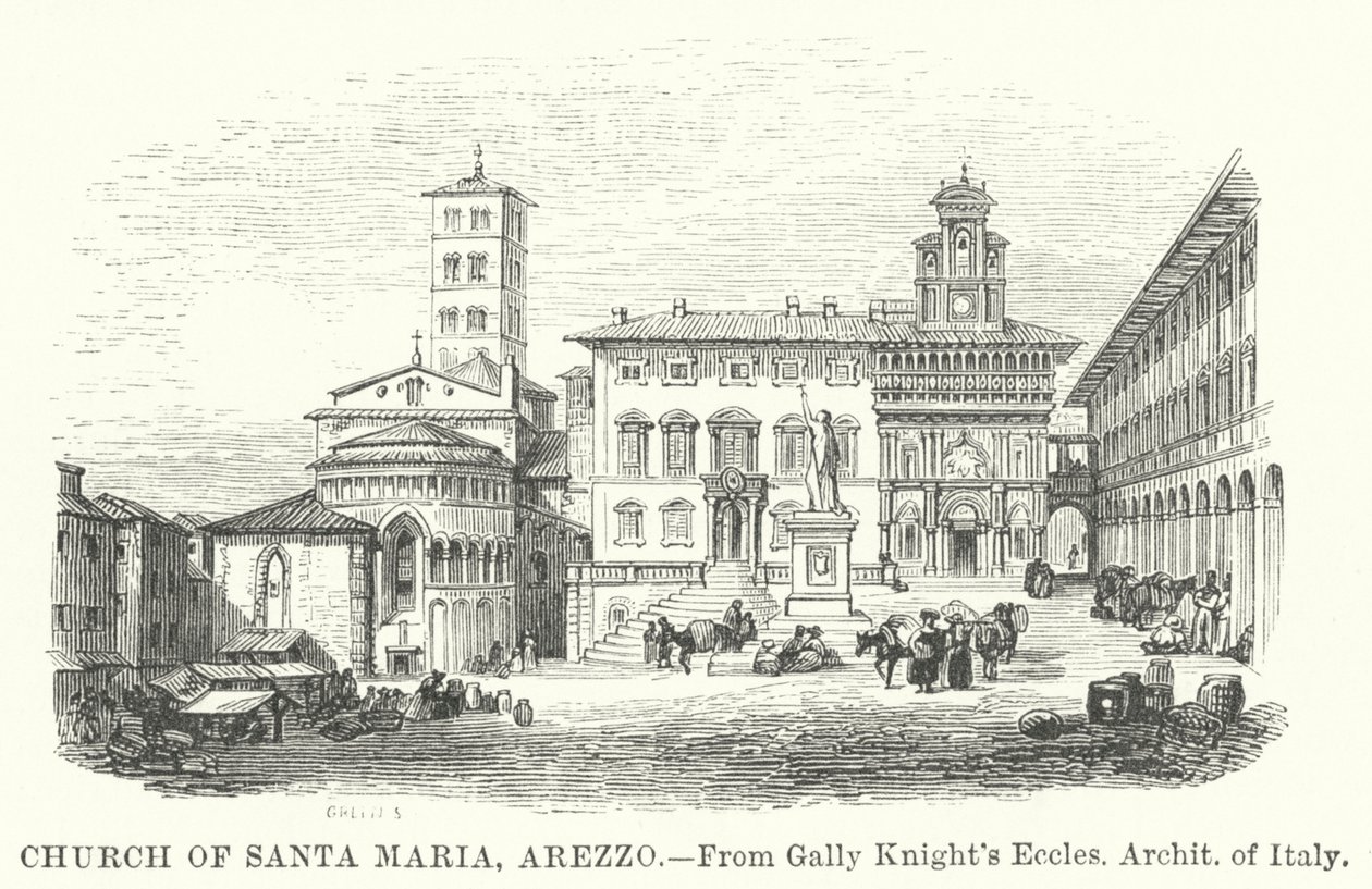 Igreja de Santa Maria, Arezzo (gravura) de English School