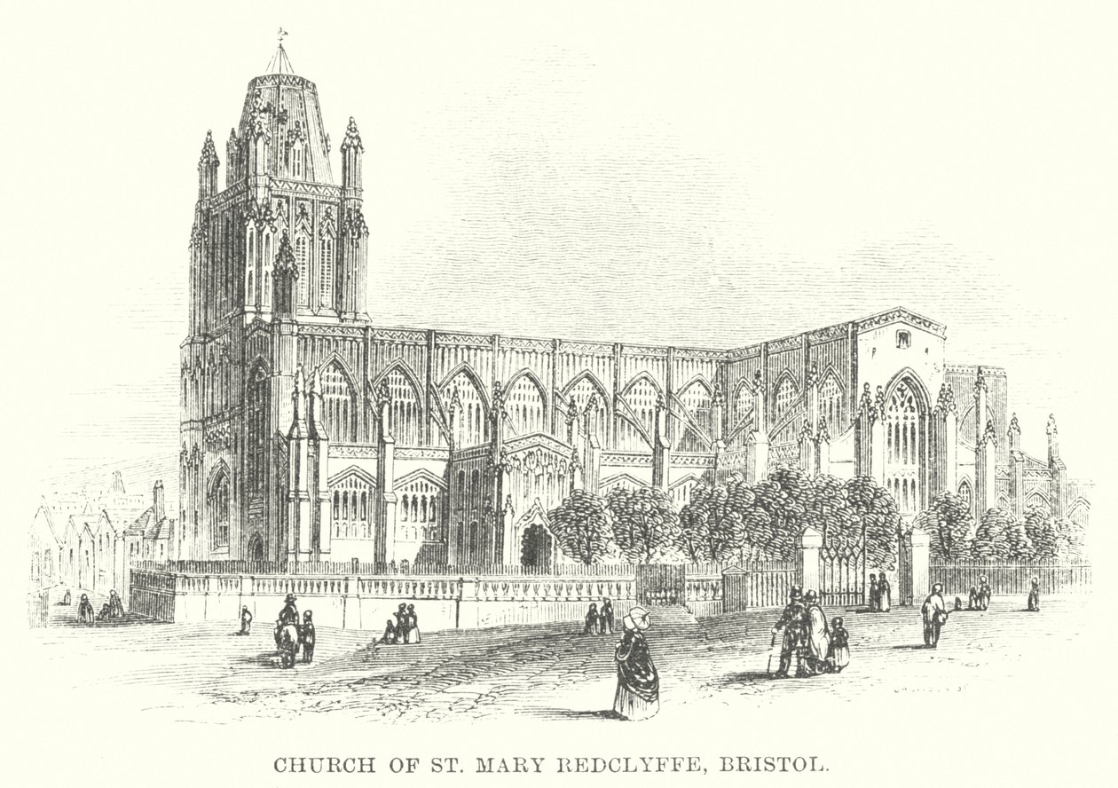 Igreja de Santa Maria Redclyffe, Bristol (gravura) de English School