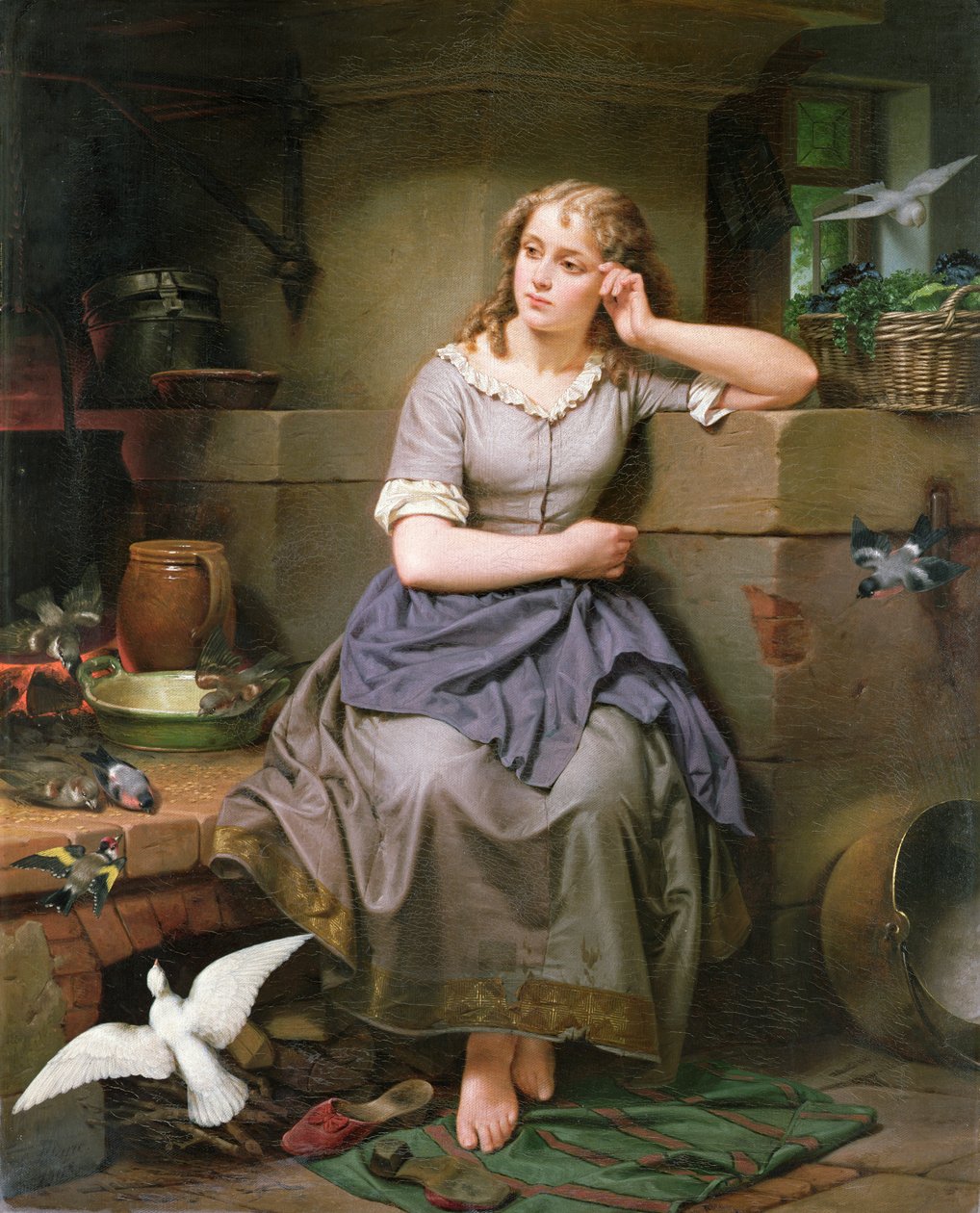 Cinderela e os Pássaros, 1868 de English School
