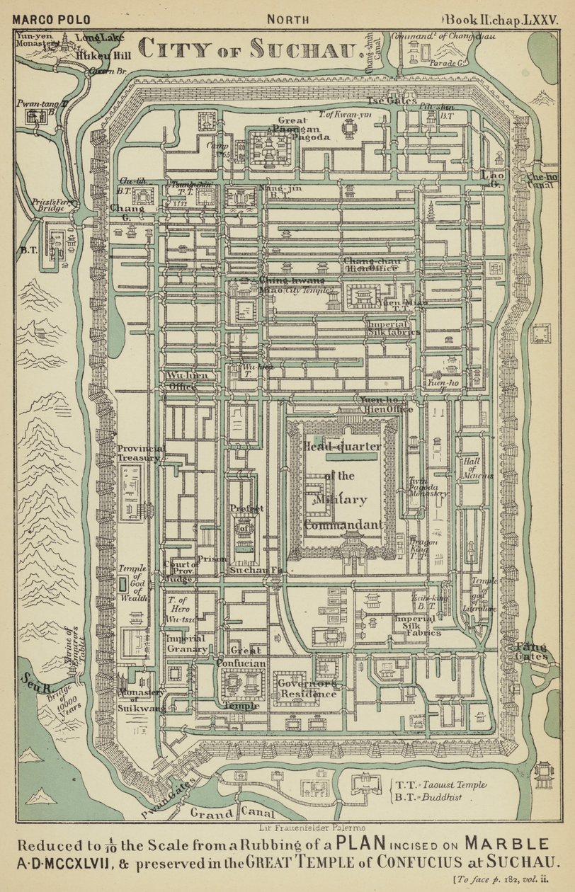Cidade de Suchau (litografia a cores) de English School