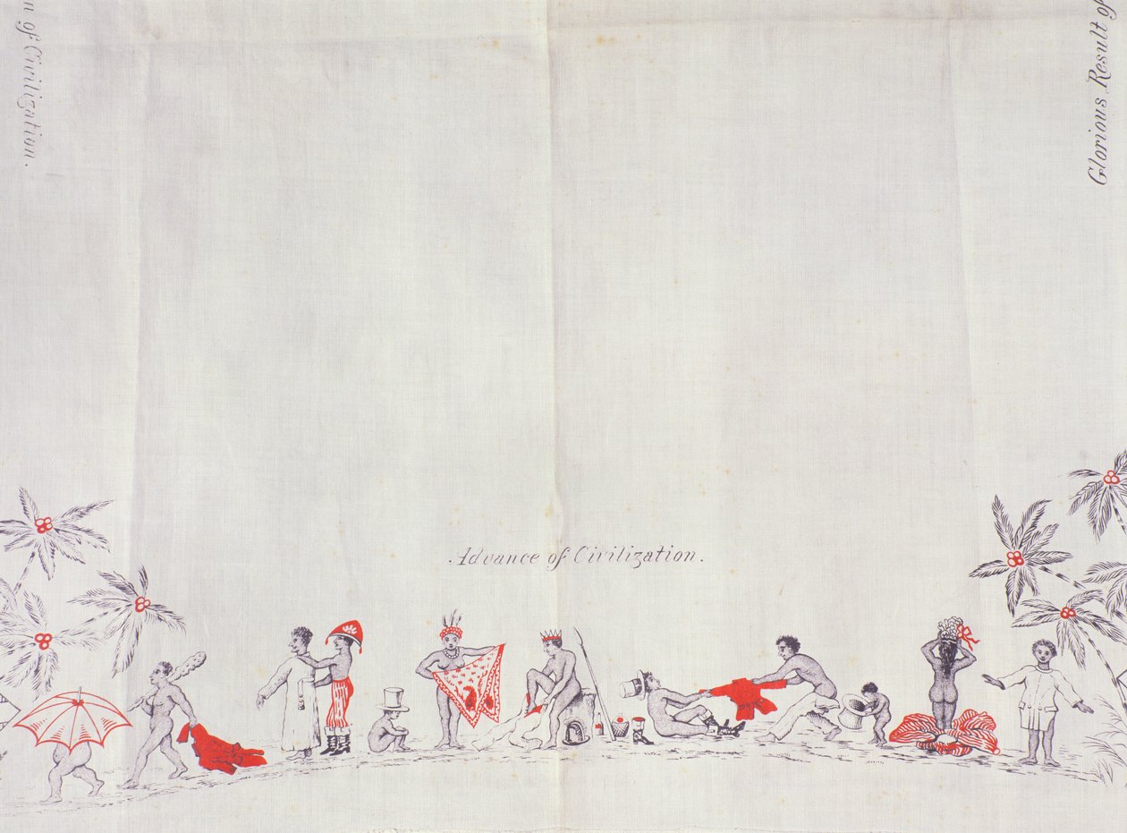 Civilization of Fiji, 1879 (impressão sobre algodão) de English School
