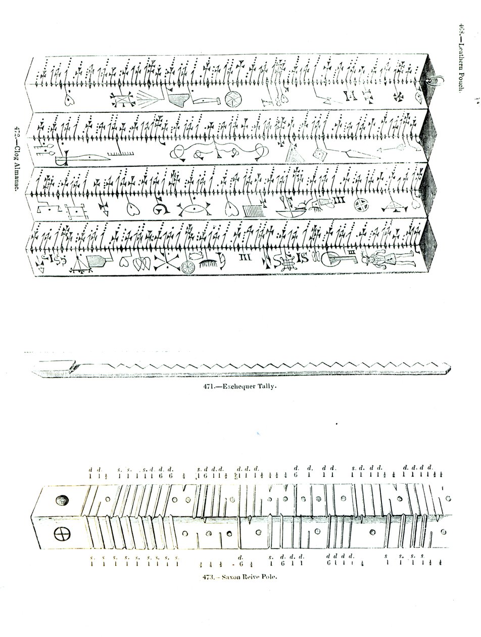 Clog Almanac, Exchequer Tally e Saxon Reive Pole de English School