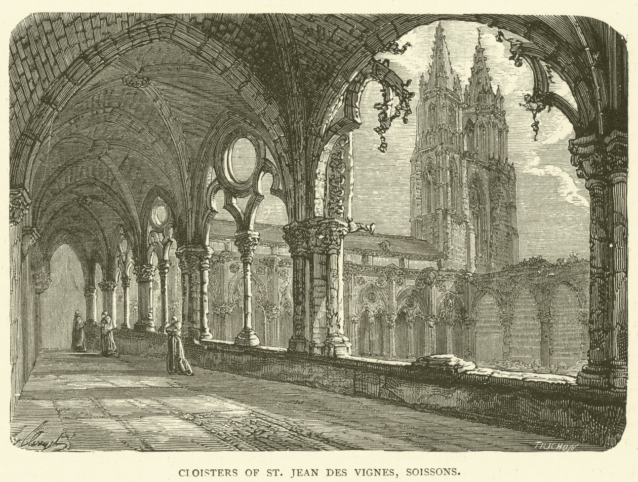 Claustros de São João de Vignes, Soissons (gravura) de English School