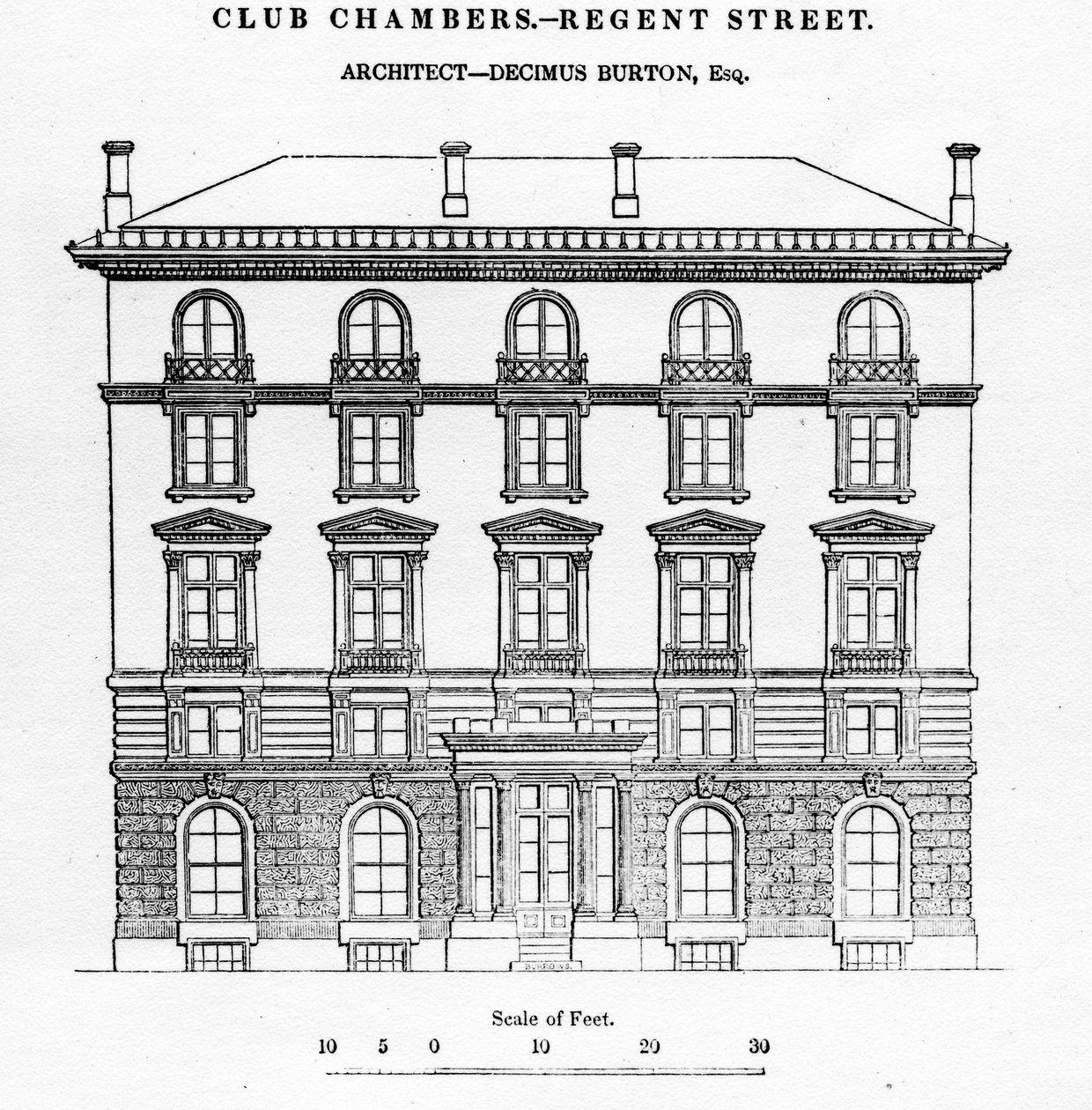 Câmaras do Clube, Regent Street, 1839 de English School
