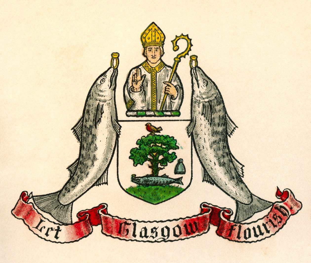 Brasão de armas de Glasgow, Escócia de English School