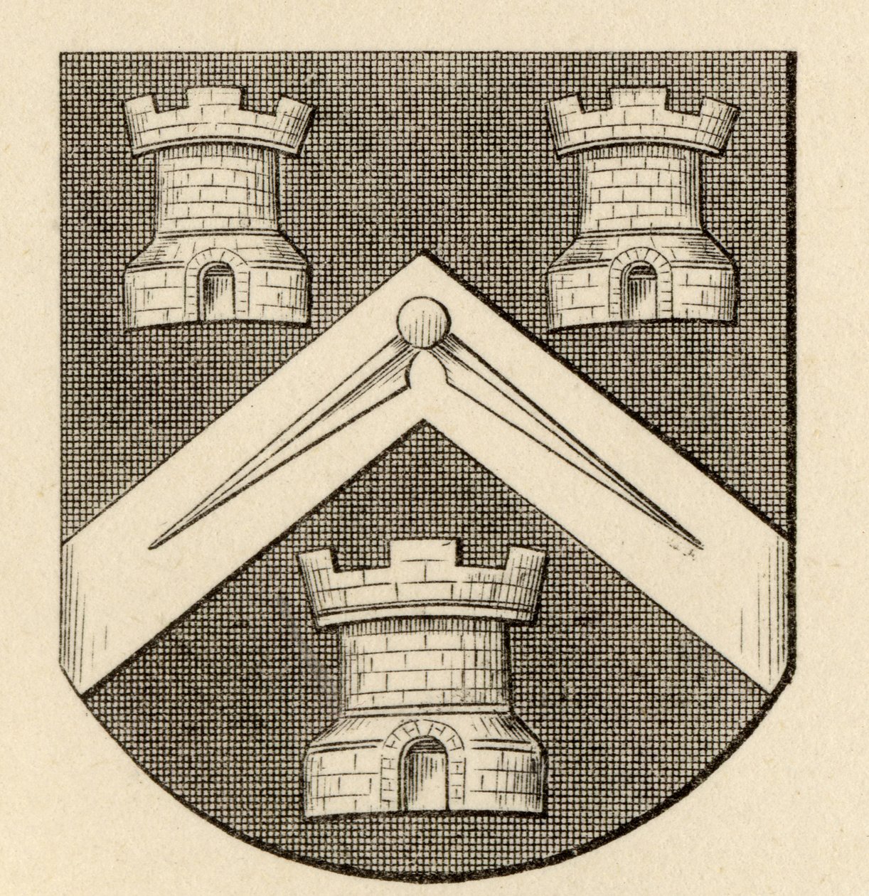 Brasão de armas da Companhia dos Maçons, de "A História da Maçonaria, volume II", publicado por Thomas C. Jack, Londres, 1883 de English School