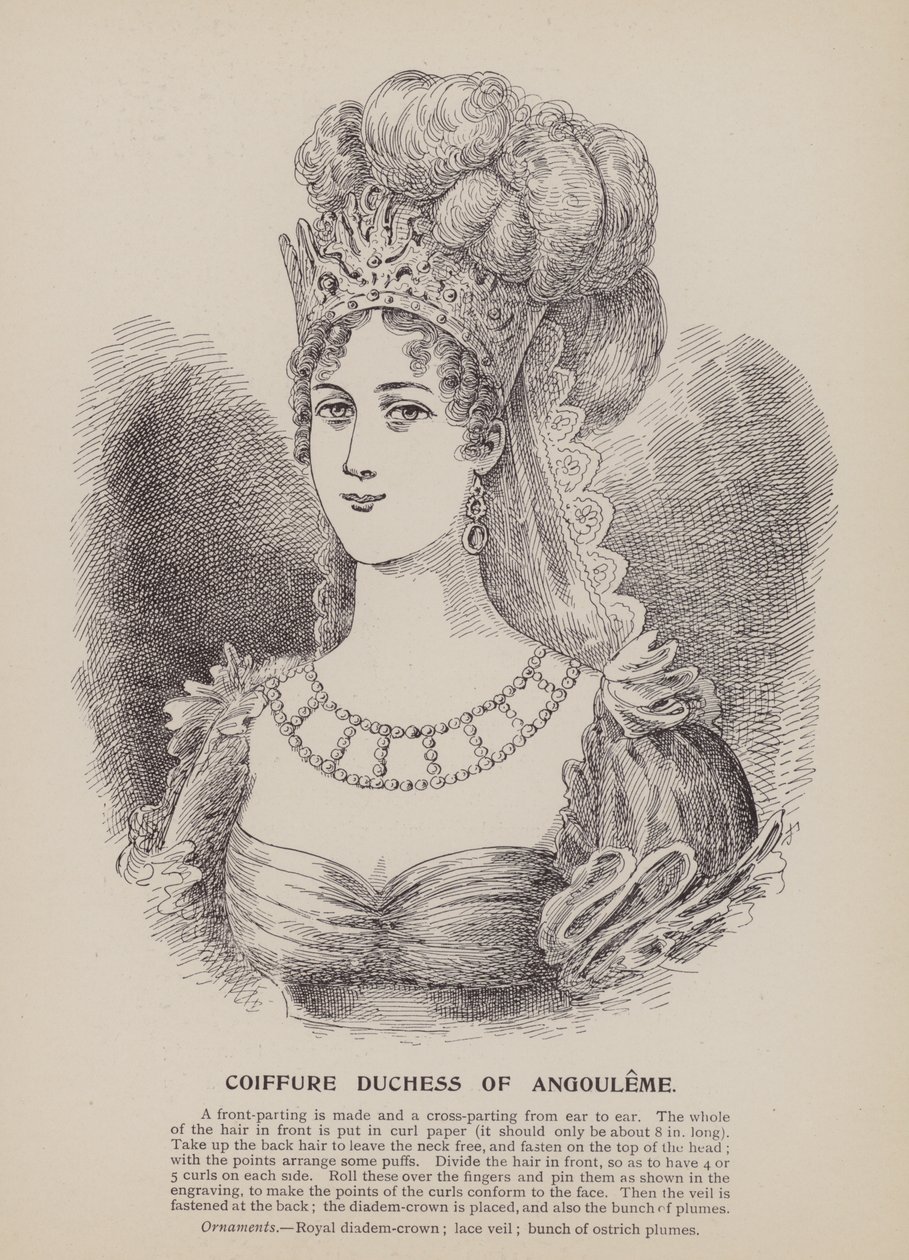 Coiffure Duchess of Angouleme (gravura) de English School