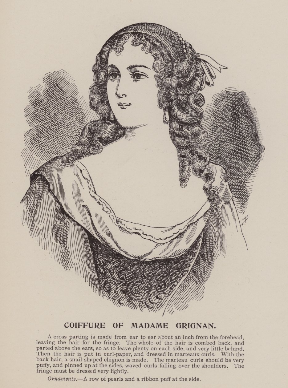 Penteado de Madame Grignan (gravura) de English School