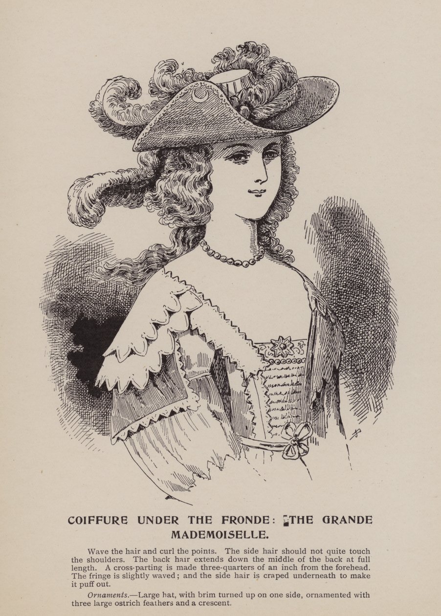 Coiffure na Fronda, a Grande Mademoiselle (gravura) de English School