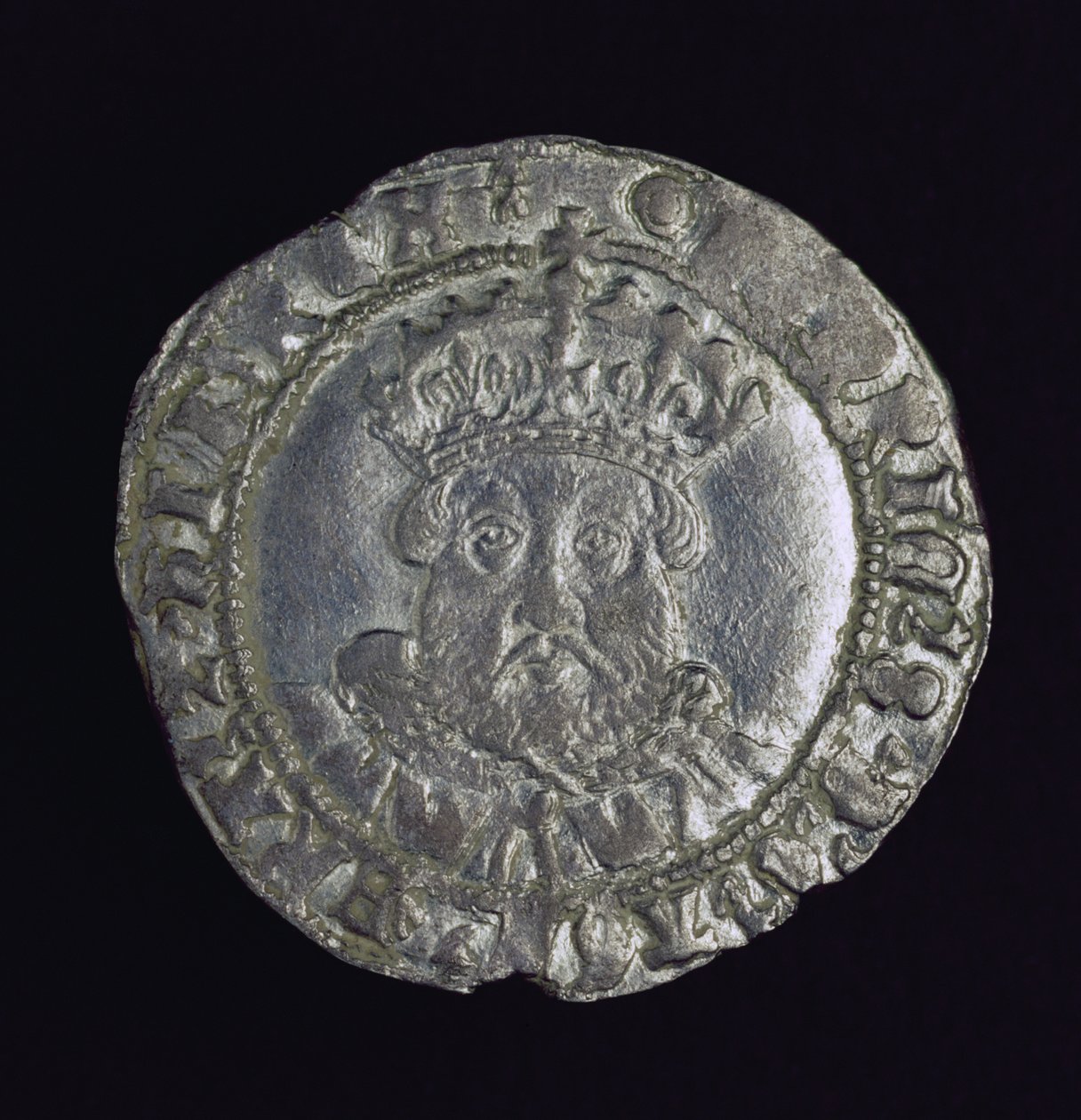Moeda com a cabeça de Henrique VIII (prata) de English School