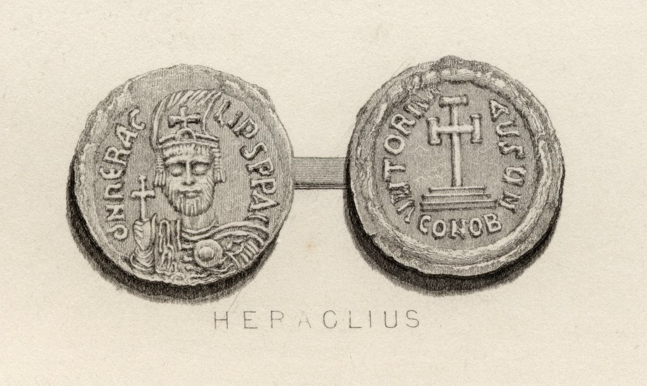 Moeda da época de Heráclio de English School