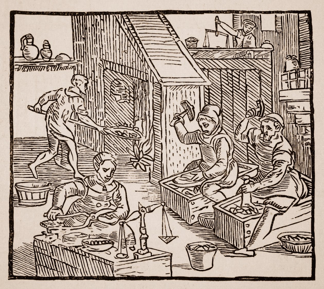 Coiners at Work, 1577 (foto sépia) de English School