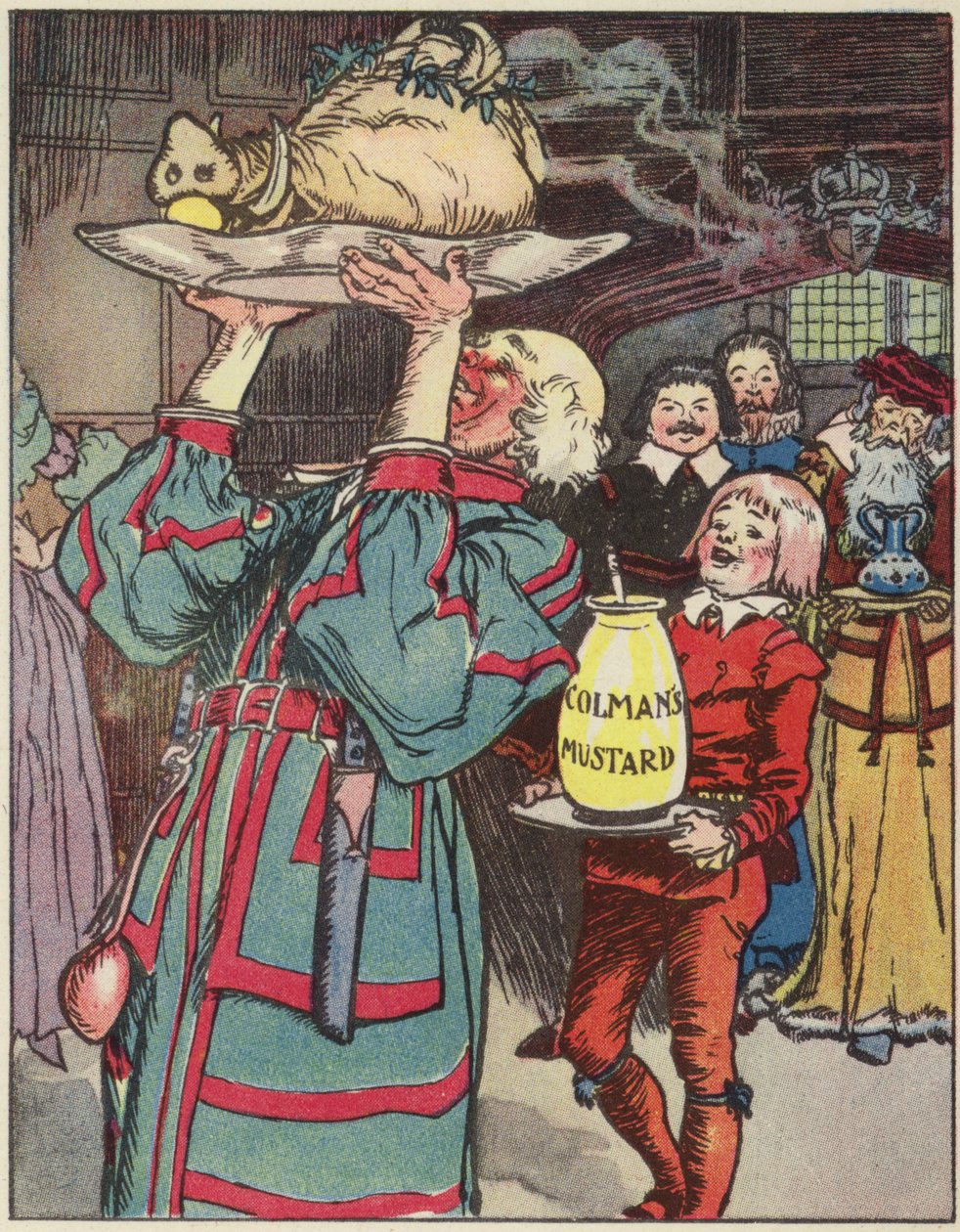 A História de Colman e o Pote de Mostarda (litografia a cores) de English School