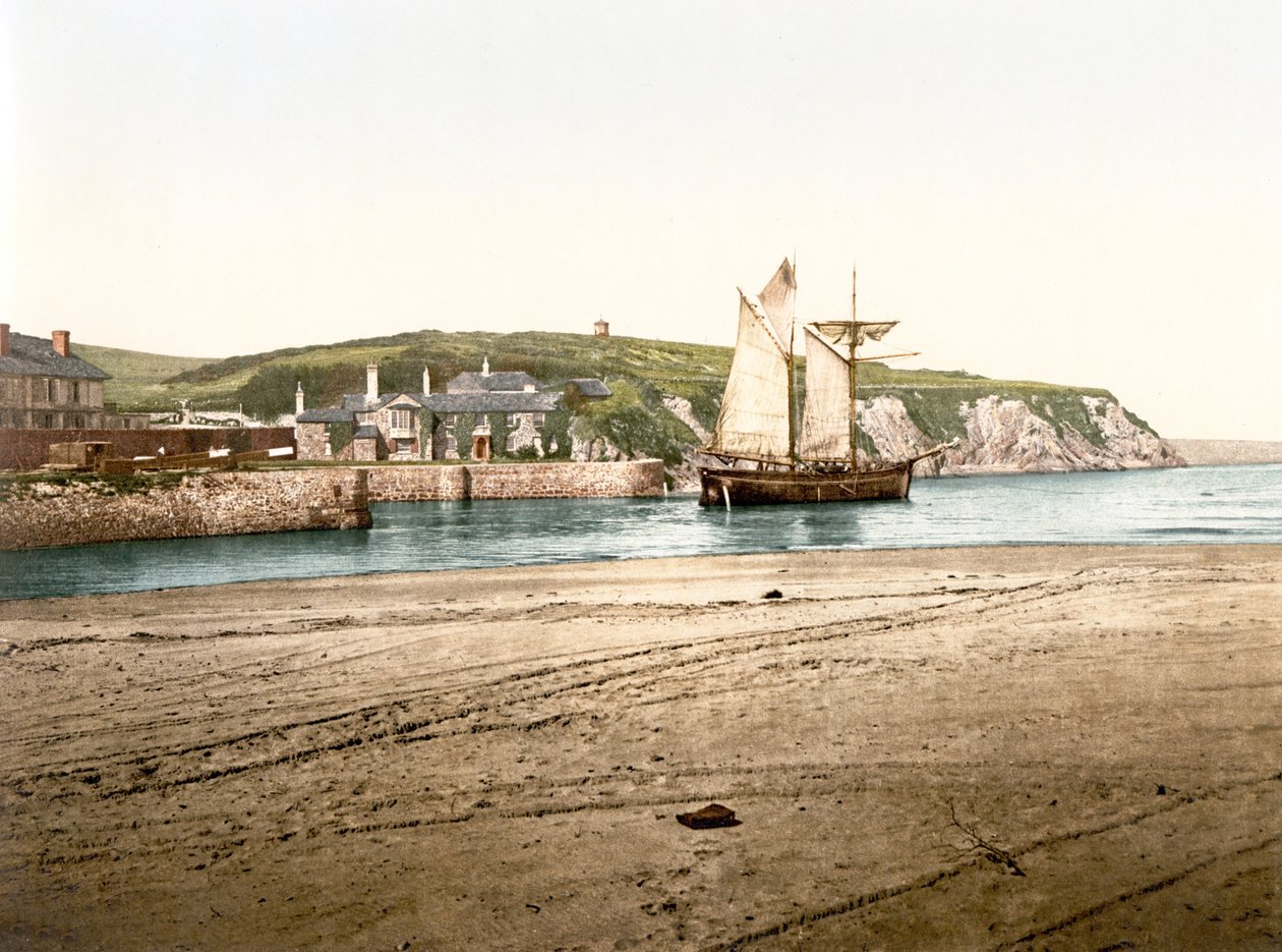 Ponto de bússola, Bude (foto colorida à mão) de English School