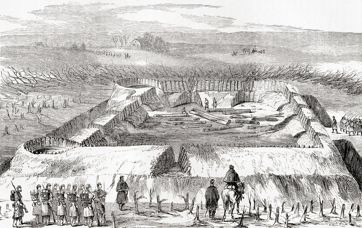 Fortificações confederadas a norte de Manassas Junction, de Ward and Lock