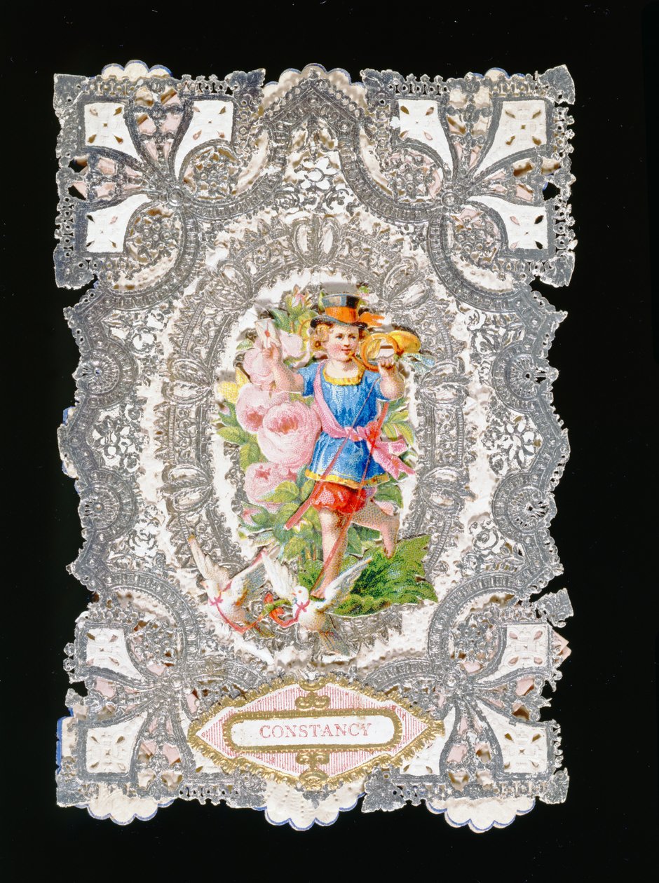 Constância, cartão de dia dos namorados, c.1860 (cor litho no papel) de English School