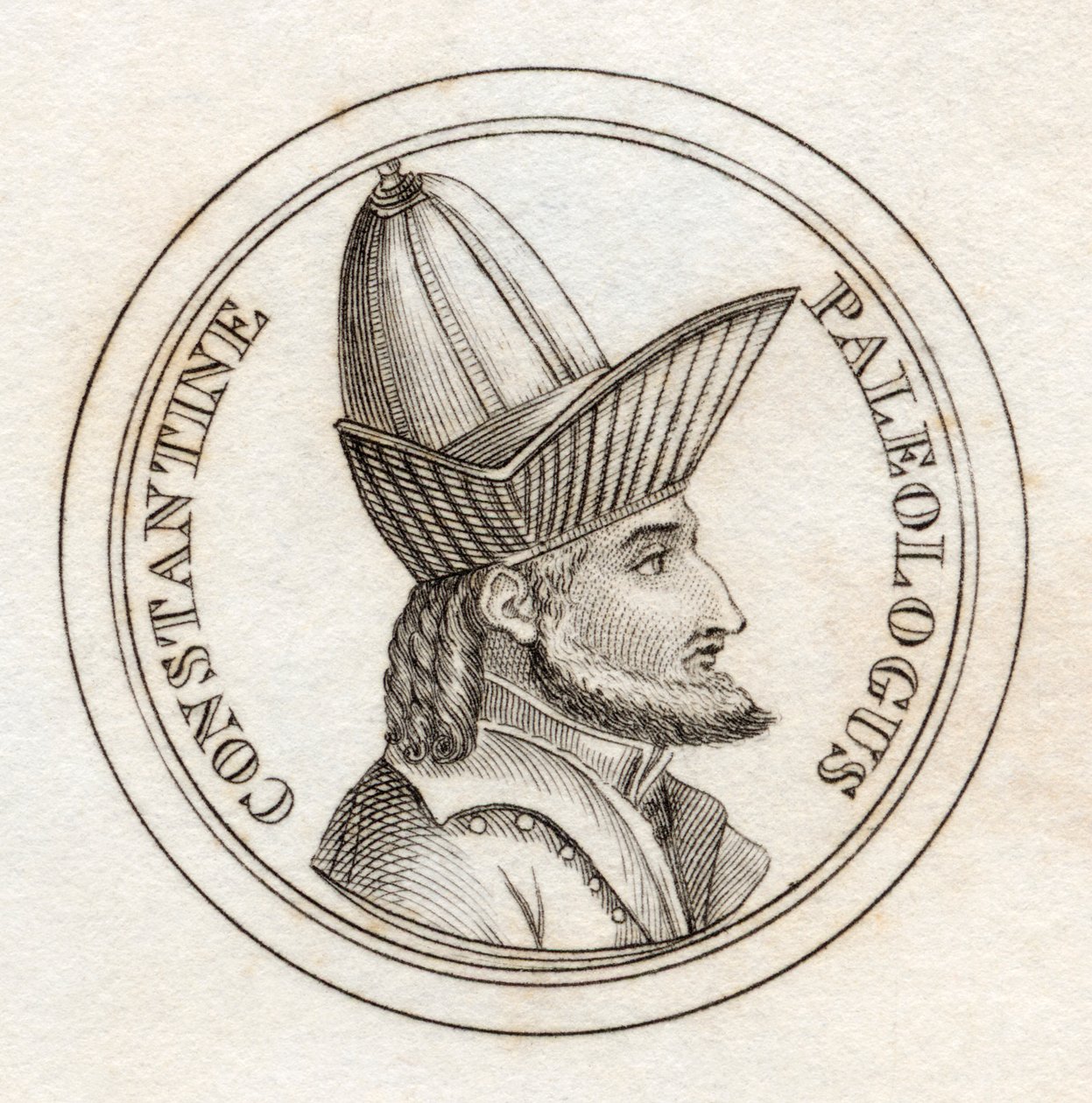 Constantine XI Palaiologus, do &39;Crabb&39;s Historical Dictionary&39;, publicado em 1825 de English School