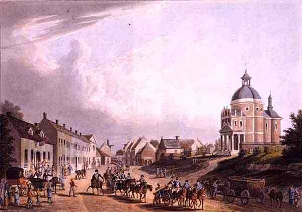 Transporte do Canhão Francês do Campo de Batalha em 24 de Julho de 1815, em Waterloo, publicado por R. Bowyer de English School