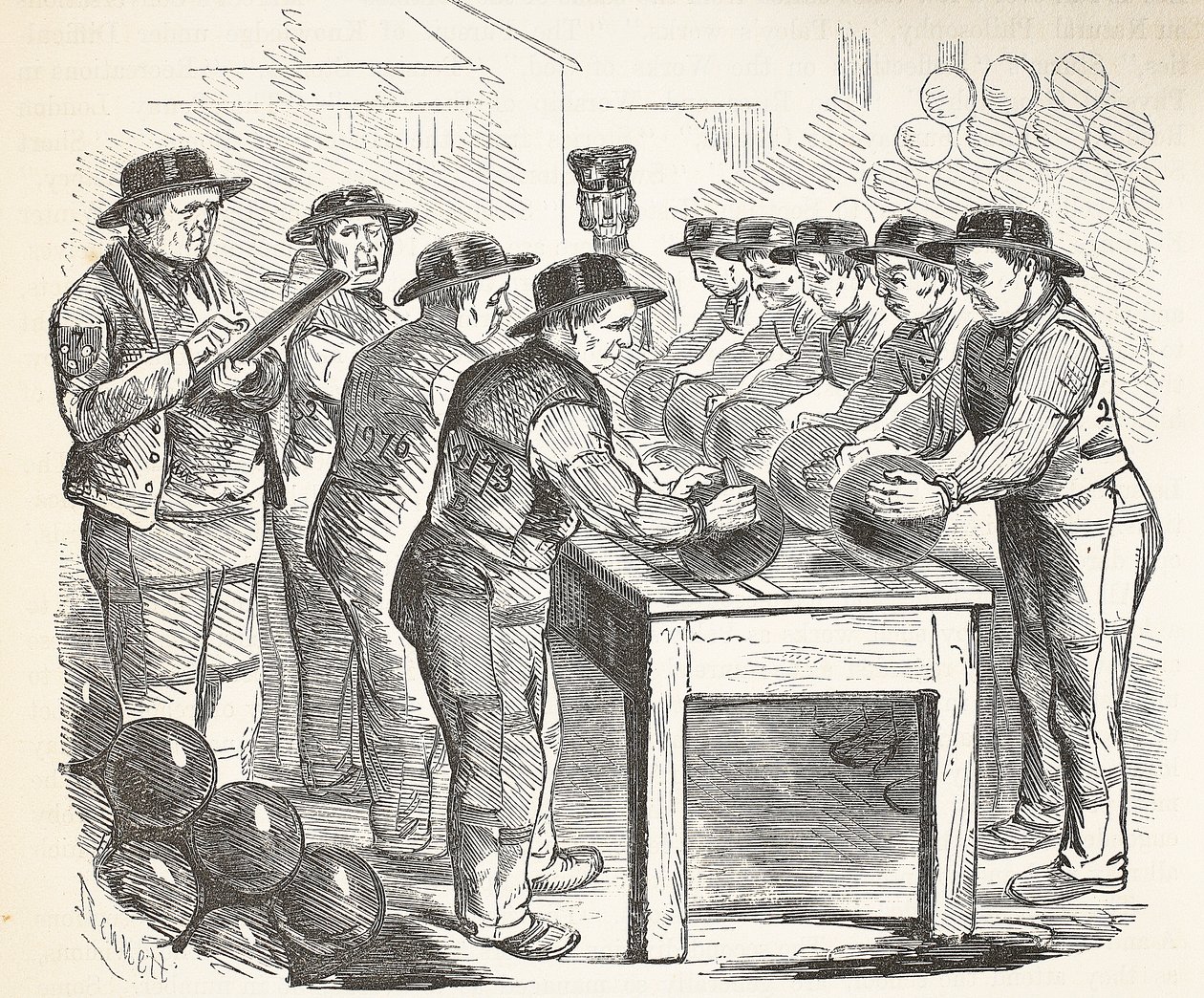 Condenou o tiro de raspagem, a ilustração das prisões criminosas de Londres e as cenas da vida da prisão por Henry Mayhew e por John Binny, bar. 1862 de English School