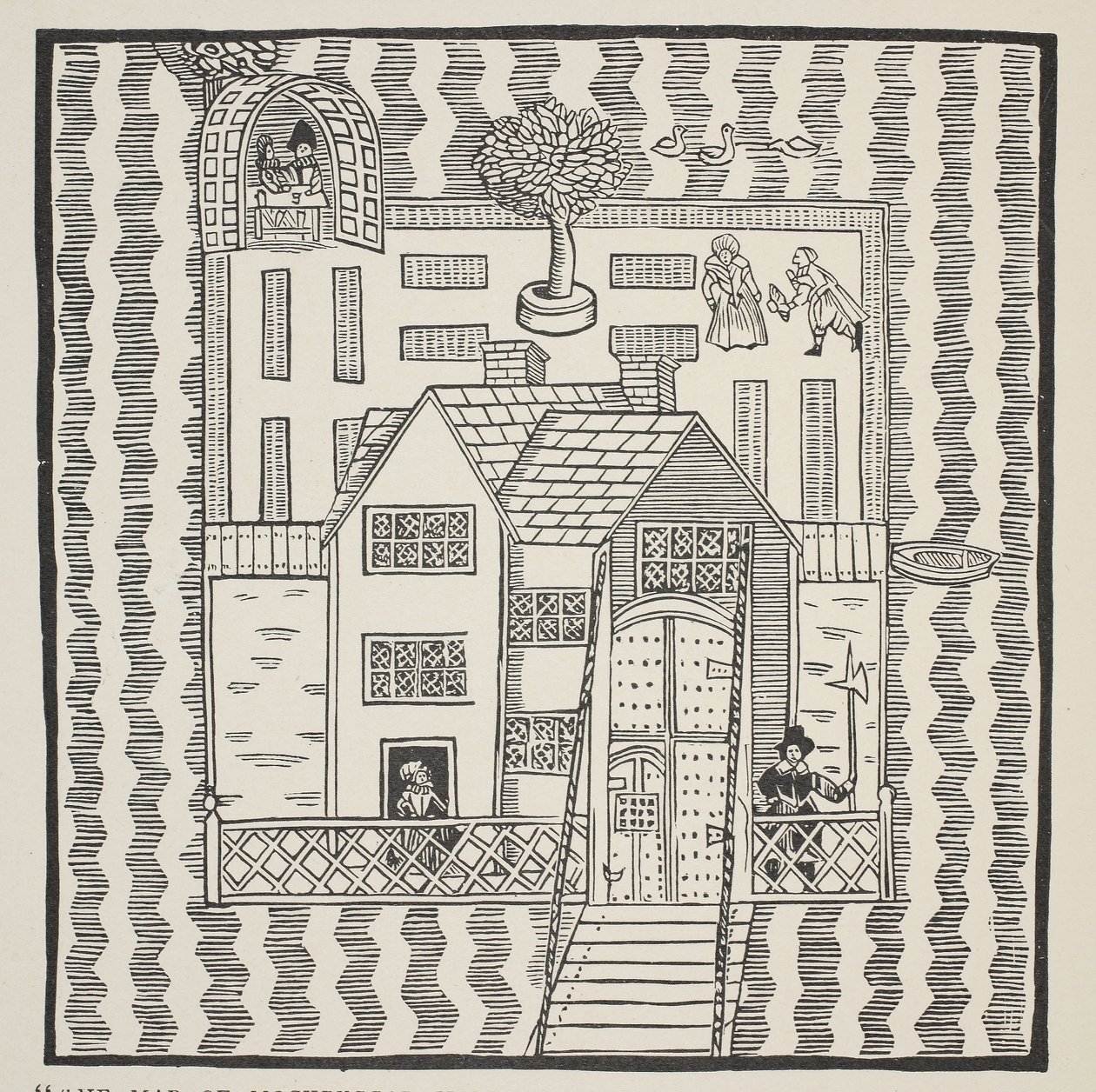 Cópia do Mapa do Mockbeggar Hall, com sua situação no espaçoso país chamado em qualquer lugar, c.1633, da Balada de Roxborough de English School