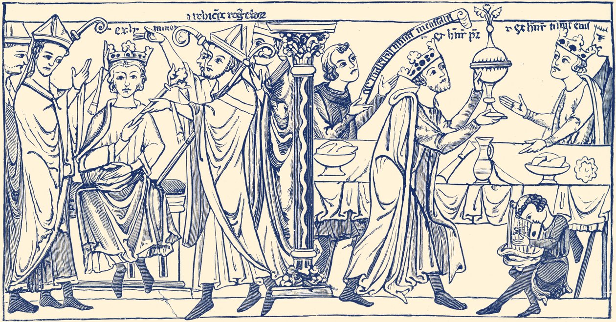 Coroação de Henrique, o Jovem Rei, de "A Short History of the English People" (Uma breve história do povo inglês) de English School