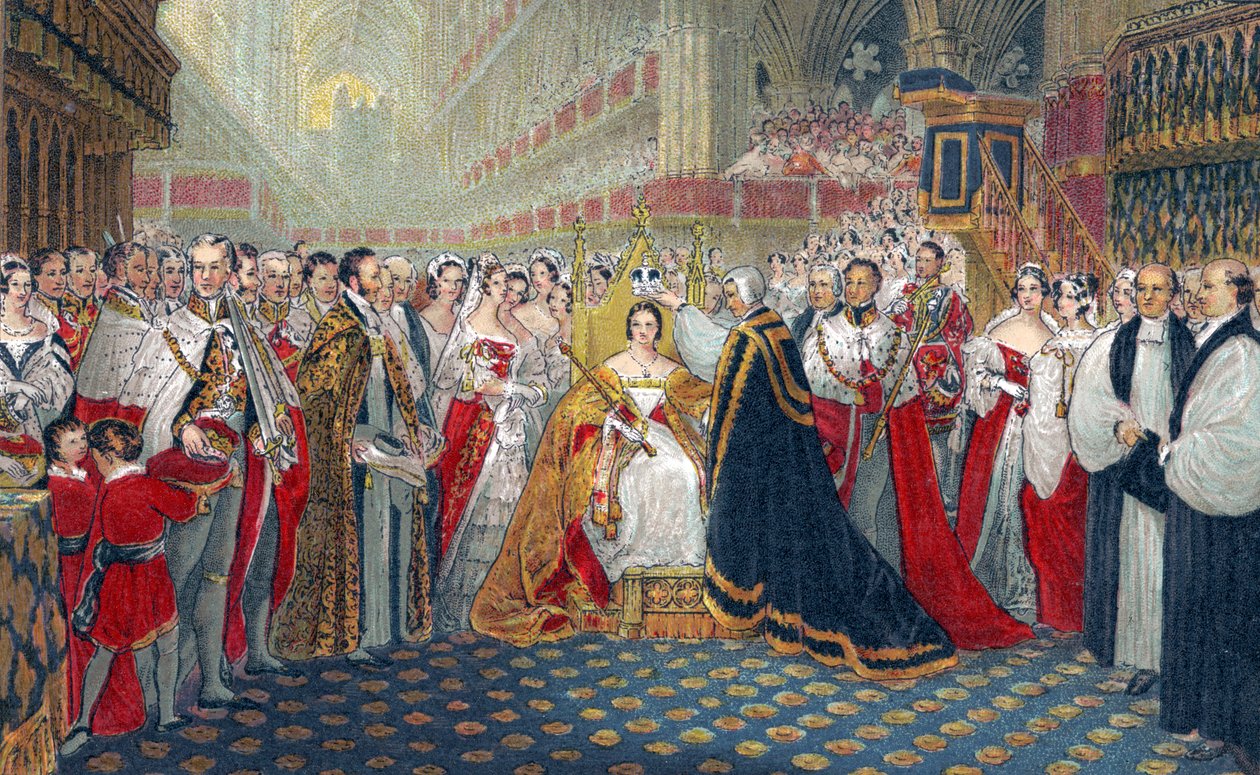 Coroação da Rainha Vitória em 1837 (gravura) de English School