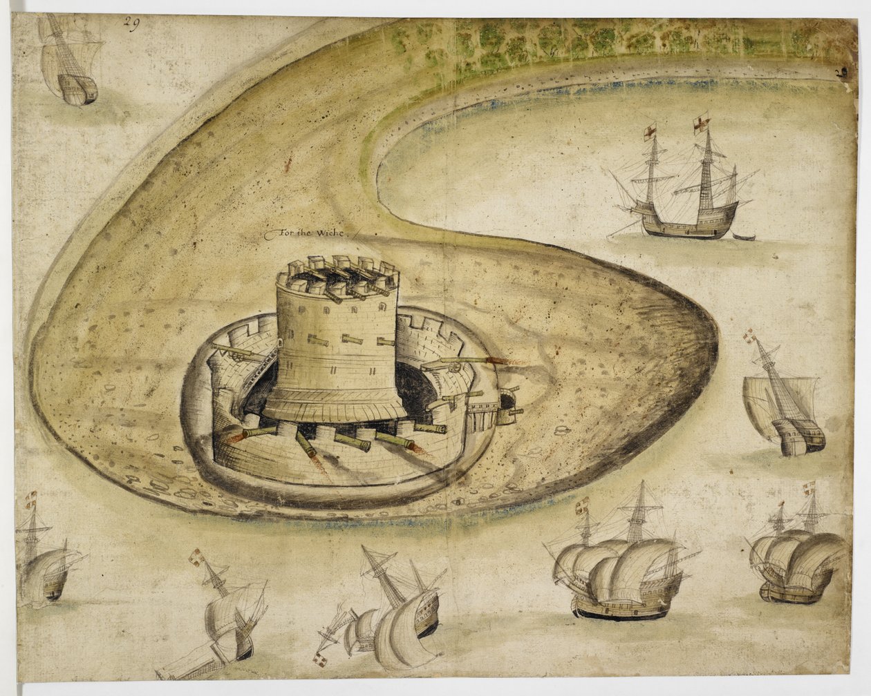 Algodão Augusto I.ii f. 29 Castelo de Calshot de English School
